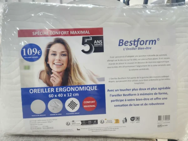 Oreiller ergonomique morphologique mémoire de forme