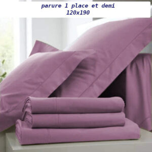 parure de lit 1 place et demi 3 pièces 120×190 violet clair